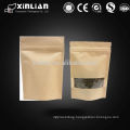 plastic kraft paper packaging coffee bag with clear window and one way valve